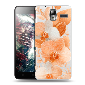 Силиконовый чехол на Lenovo S580 Ideaphone с принтом Бежевые цветы