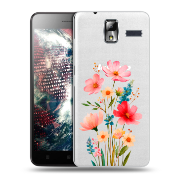 Силиконовый чехол на Lenovo S580 Ideaphone с принтом Цветы