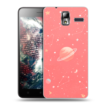 Силиконовый чехол на Lenovo S580 Ideaphone с принтом Розовый космос