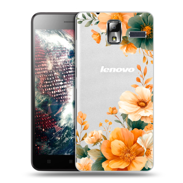 Силиконовый чехол на Lenovo S580 Ideaphone с принтом Цветы принт