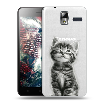 Силиконовый чехол на Lenovo S580 Ideaphone с принтом Котенок Силиконовый чехол на Lenovo S580 Ideaphone с принтом Котенок