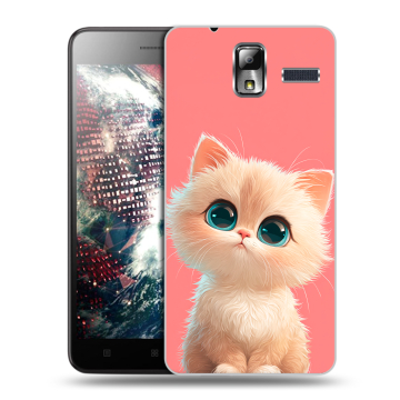 Силиконовый чехол на Lenovo S580 Ideaphone с принтом Розовый котенок