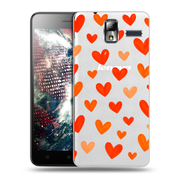 Силиконовый чехол на Lenovo S580 Ideaphone с принтом Сердечки