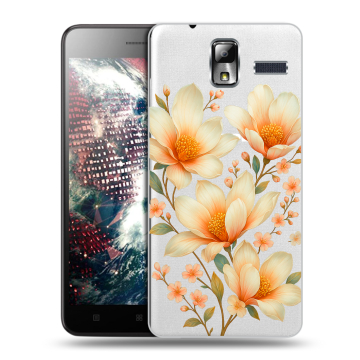 Силиконовый чехол на Lenovo S580 Ideaphone с принтом Цветы