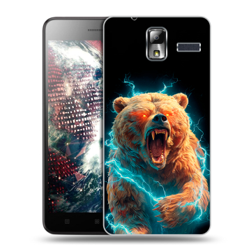 Силиконовый чехол на Lenovo S580 Ideaphone с принтом Медведь
