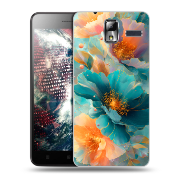 Силиконовый чехол на Lenovo S580 Ideaphone с принтом Цветы