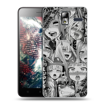 Силиконовый чехол на Lenovo S580 Ideaphone с принтом Ahegao Ахегао Аниме