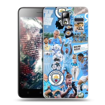 Силиконовый чехол на Lenovo S580 Ideaphone с принтом Man City Манчестер Сити