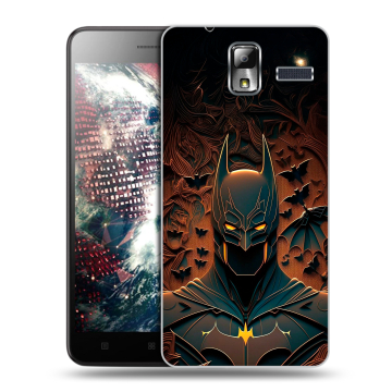 Силиконовый чехол на Lenovo S580 Ideaphone с принтом Batman Бэтмен