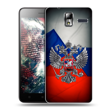 Силиконовый чехол на Lenovo S580 Ideaphone с принтом Флаг России Силиконовый чехол на Lenovo S580 Ideaphone с принтом Флаг России