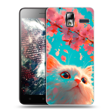 Силиконовый чехол на Lenovo S580 Ideaphone с принтом Красивый кот