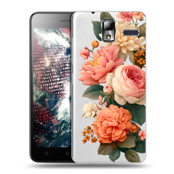 Силиконовый чехол на Lenovo S580 Ideaphone с принтом цветы