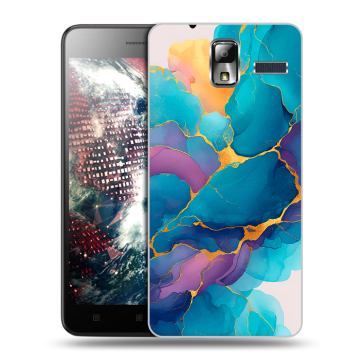 Силиконовый чехол на Lenovo S580 Ideaphone с принтом Мрамор блестки