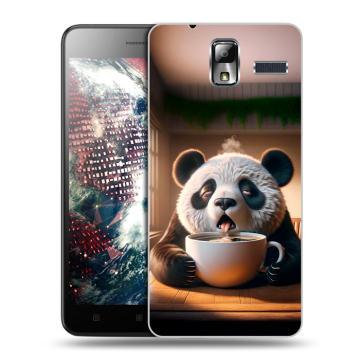 Силиконовый чехол на Lenovo S580 Ideaphone с принтом смешная панда Силиконовый чехол на Lenovo S580 Ideaphone с принтом смешная панда