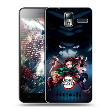 Силиконовый чехол на Lenovo S580 Ideaphone с принтом Demon Slayer Клинок рассекающий демонов Силиконовый чехол на Lenovo S580 Ideaphone с принтом Demon Slayer Клинок рассекающий демонов