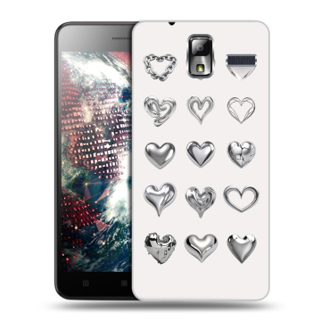 Силиконовый чехол на Lenovo S580 Ideaphone с принтом Y2K сердечки Силиконовый чехол на Lenovo S580 Ideaphone с принтом Y2K сердечки