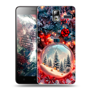Силиконовый чехол на Lenovo S580 Ideaphone с принтом Новый год