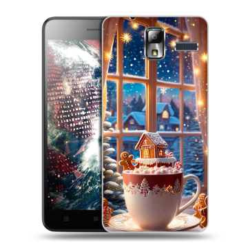 Силиконовый чехол на Lenovo S580 Ideaphone с принтом Новый год
