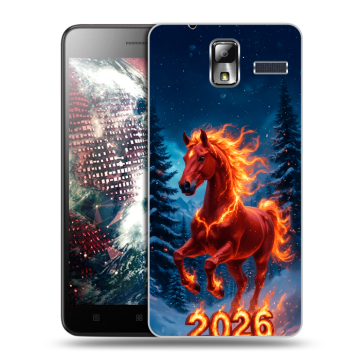 Силиконовый чехол на Lenovo S580 Ideaphone с принтом Новый год коня