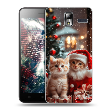Силиконовый чехол на Lenovo S580 Ideaphone с принтом Новый год