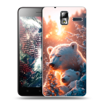 Силиконовый чехол на Lenovo S580 Ideaphone с принтом Новый год Силиконовый чехол на Lenovo S580 Ideaphone с принтом Новый год