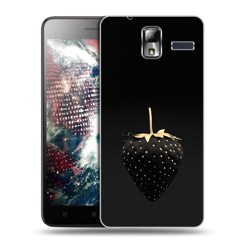 Силиконовый чехол на Lenovo S580 Ideaphone с принтом Черная клубника Силиконовый чехол на Lenovo S580 Ideaphone с принтом Черная клубника