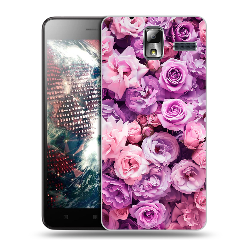 Силиконовый чехол на Lenovo S580 Ideaphone с принтом лавандовые розы Силиконовый чехол на Lenovo S580 Ideaphone с принтом лавандовые розы