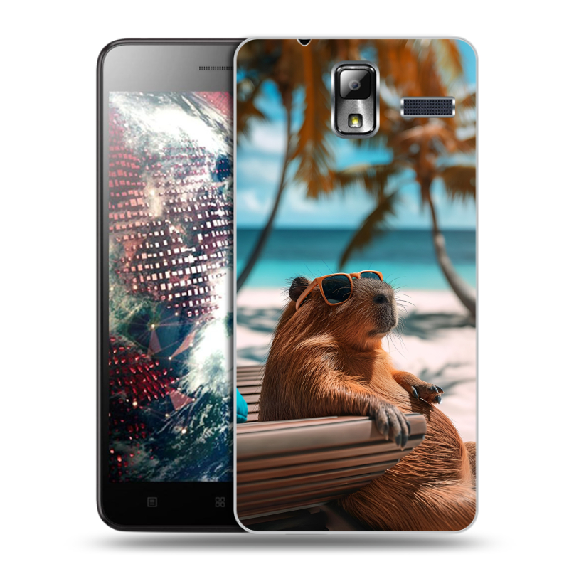 Силиконовый чехол на Lenovo S580 Ideaphone с принтом Капибара Силиконовый чехол на Lenovo S580 Ideaphone с принтом Капибара