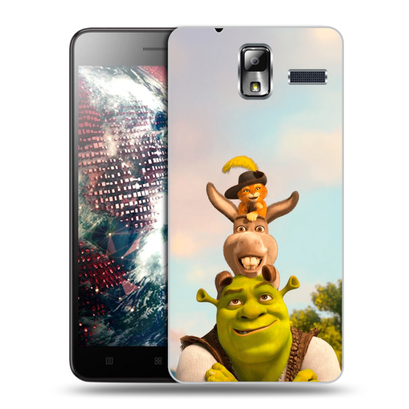 Силиконовый чехол на Lenovo S580 Ideaphone с принтом Шрек Shrek Силиконовый чехол на Lenovo S580 Ideaphone с принтом Шрек Shrek