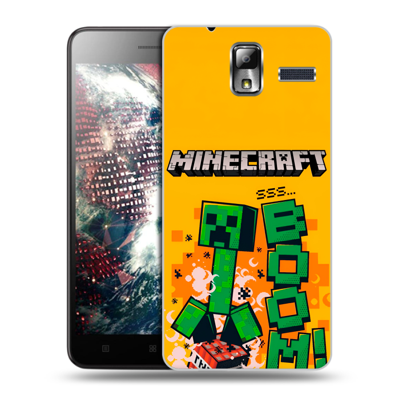 Силиконовый чехол на Lenovo S580 Ideaphone с принтом Майнкрафт Minecraft Силиконовый чехол на Lenovo S580 Ideaphone с принтом Майнкрафт Minecraft