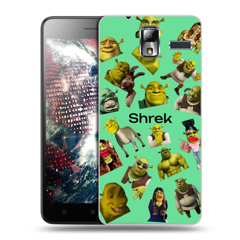 Силиконовый чехол на Lenovo S580 Ideaphone с принтом Шрек Shrek Силиконовый чехол на Lenovo S580 Ideaphone с принтом Шрек Shrek