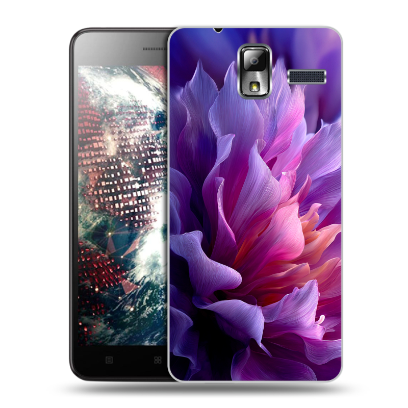 Силиконовый чехол на Lenovo S580 Ideaphone с принтом женский цветы Силиконовый чехол на Lenovo S580 Ideaphone с принтом женский цветы