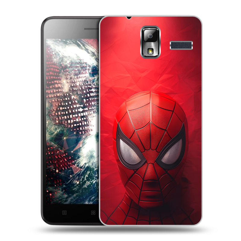 Силиконовый чехол на Lenovo S580 Ideaphone с принтом Spiderman Человек паук Силиконовый чехол на Lenovo S580 Ideaphone с принтом Spiderman Человек паук