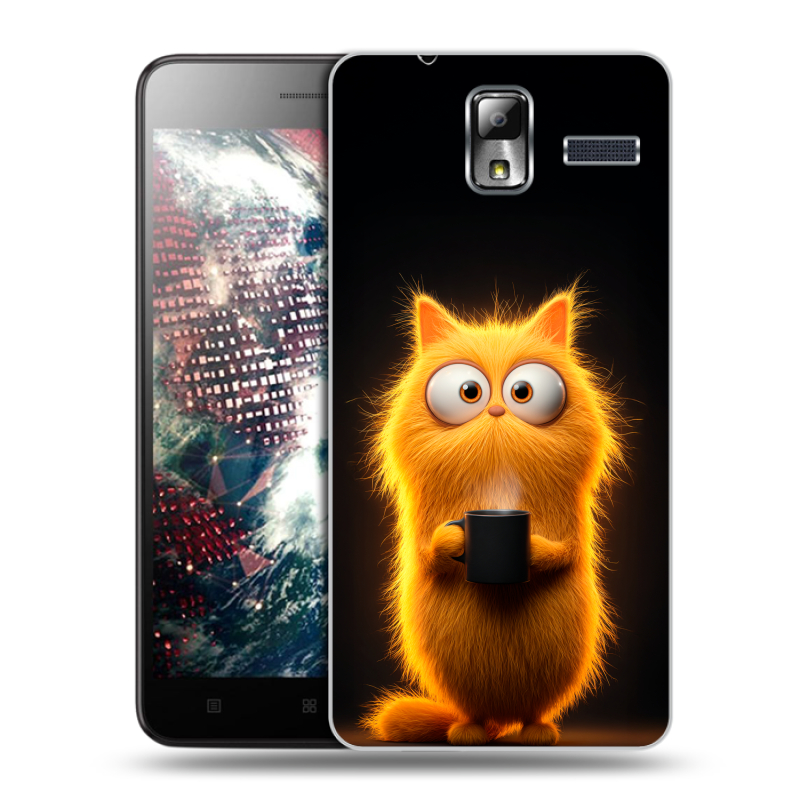 Силиконовый чехол на Lenovo S580 Ideaphone с принтом Смешной кот Силиконовый чехол на Lenovo S580 Ideaphone с принтом Смешной кот