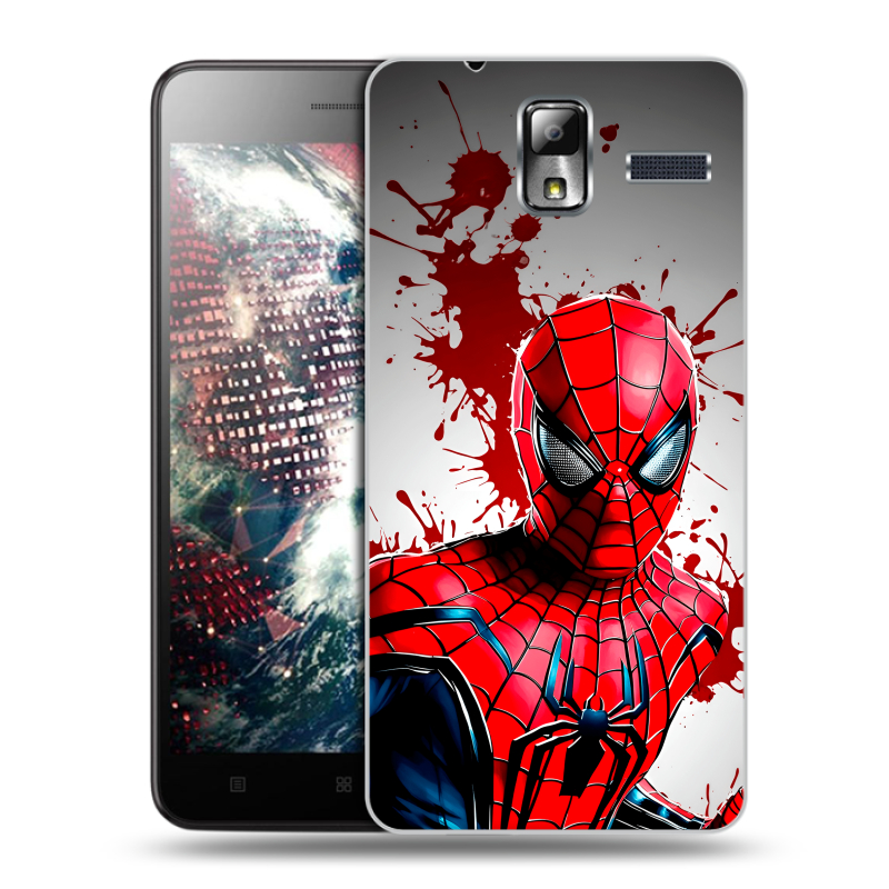 Силиконовый чехол на Lenovo S580 Ideaphone с принтом Spiderman Человек паук Силиконовый чехол на Lenovo S580 Ideaphone с принтом Spiderman Человек паук