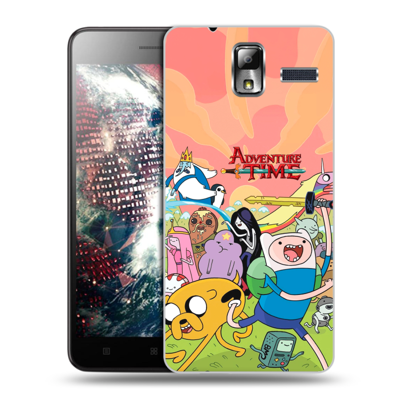 Силиконовый чехол на Lenovo S580 Ideaphone с принтом Adventure time Время приключений Силиконовый чехол на Lenovo S580 Ideaphone с принтом Adventure time Время приключений