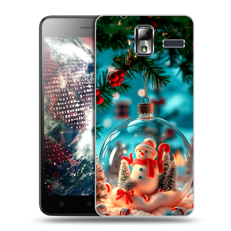 Силиконовый чехол на Lenovo S580 Ideaphone с принтом Новый год Силиконовый чехол на Lenovo S580 Ideaphone с принтом Новый год