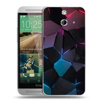 Пластиковый чехол на HTC One E8 с принтом Геометрия неона