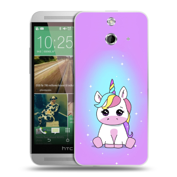 Пластиковый чехол на HTC One E8 с принтом Единорог