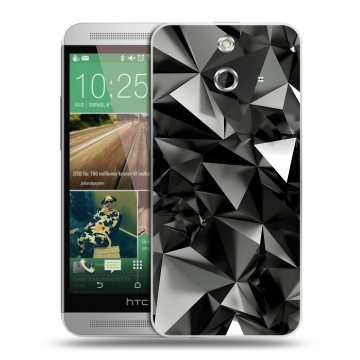 Пластиковый чехол на HTC One E8 с принтом Черные кристаллы