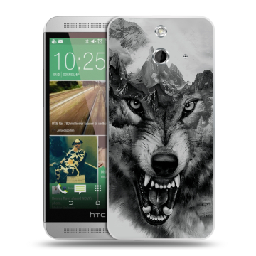 Пластиковый чехол на HTC One E8 с принтом Волк