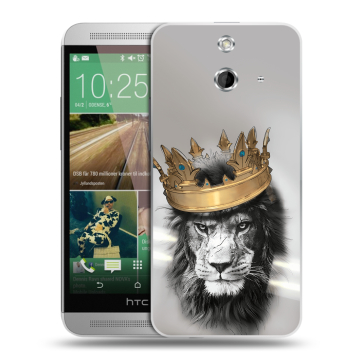 Пластиковый чехол на HTC One E8 с принтом Лев с короной