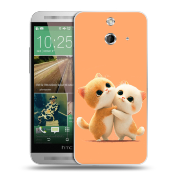 Пластиковый чехол на HTC One E8 с принтом Милые котики