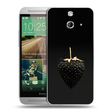 Пластиковый чехол на HTC One E8 с принтом Черная клубника