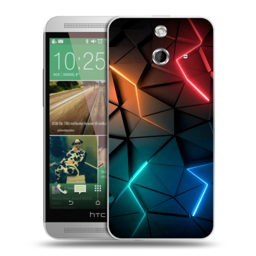 Пластиковый чехол на HTC One E8 с принтом Абстракция неон