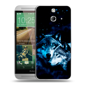 Пластиковый чехол на HTC One E8 с принтом Волки