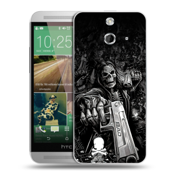 Пластиковый чехол на HTC One E8 с принтом Скелет