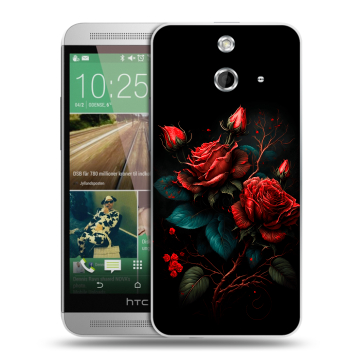 Пластиковый чехол на HTC One E8 с принтом Розы красные Пластиковый чехол на HTC One E8 с принтом Розы красные
