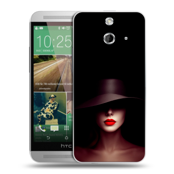 Пластиковый чехол на HTC One E8 с принтом Девушка в шляпе