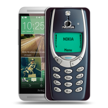Пластиковый чехол на HTC One E8 с принтом Старый телефон